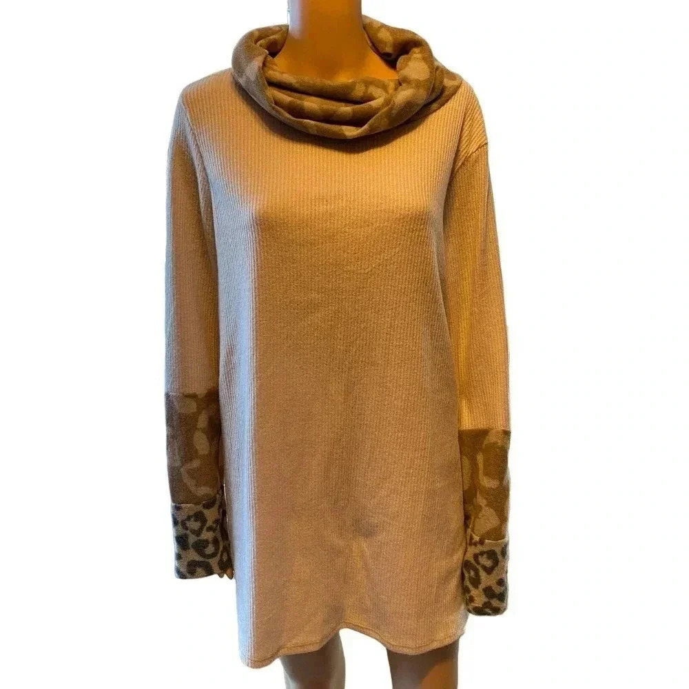 Honeyme Curvy Cowl Neck Soft Comfortable Pullover Sweater Women Size XL